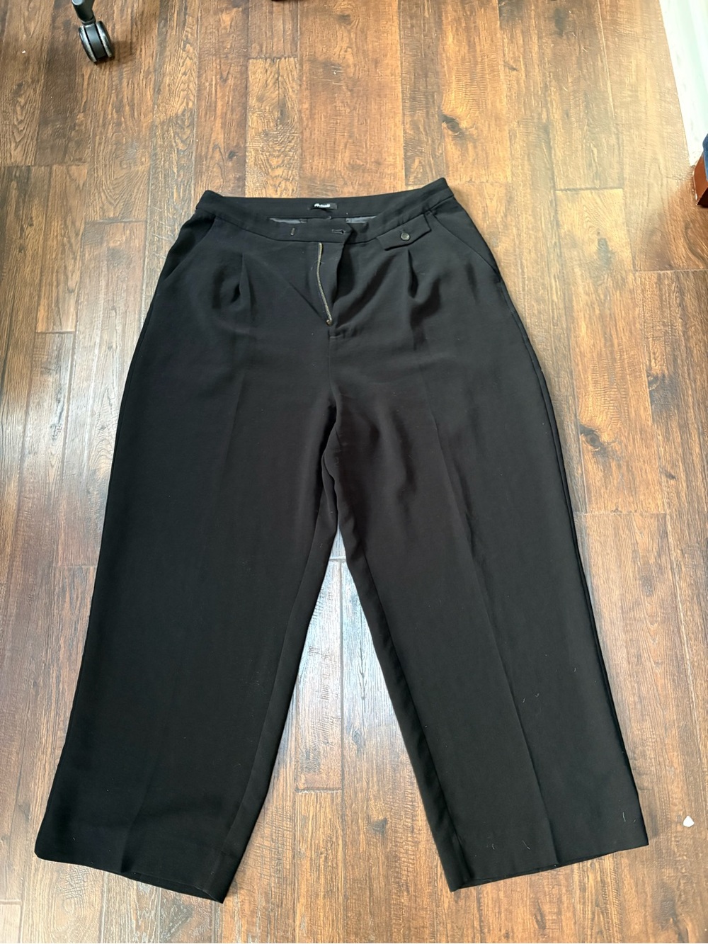 Madewell Black High Rise Wide Leg Trouser Pants Size 14 - Picture 5 of 9